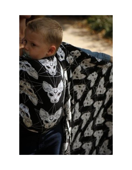 Fular tejido - Yaro - Sphynx  -  Trinity Black White Bamboo