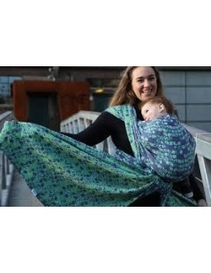 Fular tejido - Yaro - Petals - Ultra Blue Violet Green Seacell