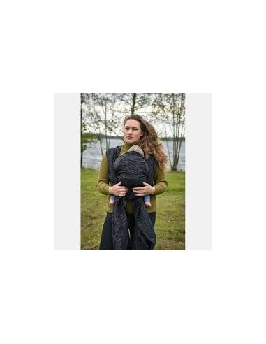 Fular tejido - Yaro -Dandy - Puffy Black Alpaca Boucle Wrap