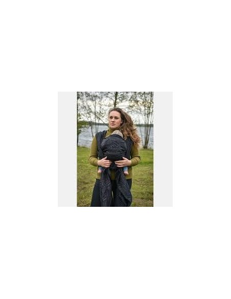 Fular tejido - Yaro -Dandy - Puffy Black Alpaca Boucle Wrap