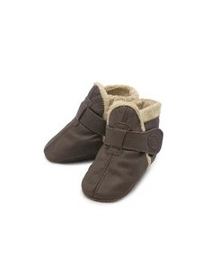 ZAPATOS DE CUERO PARA BEBÉ - CAROZOO - Dark Brown 2