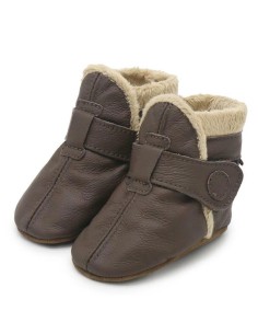ZAPATOS DE CUERO PARA BEBÉ - CAROZOO - Dark Brown