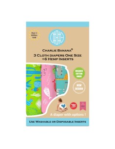 Pack de pañales ecológico - Charlie Banana - 3 BOLSILLOS CON 6 INSERTOS - (con cáñamo) 2