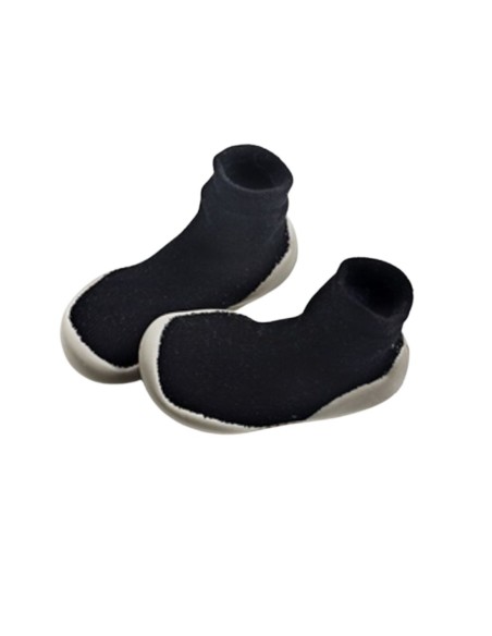 Calcetín con suela BAREFOOT - Collégien - Chaussons Noir De Charbon
